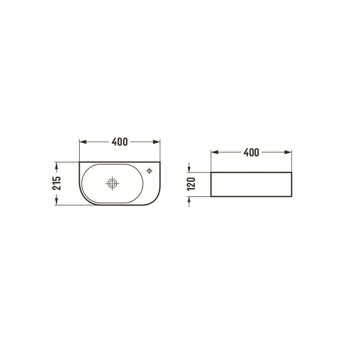 Раковина Mexen Viera MEX-21274000R (40x21 см, левая чаша), Доступные размеры: 40 x 21 L, Цвет производителя: белый глянец, фото 2