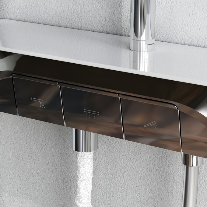 Душевая система с термостатом Am.Pm Func F078F300 (с полкой и изливом), Цвет производителя: хром, фото 8