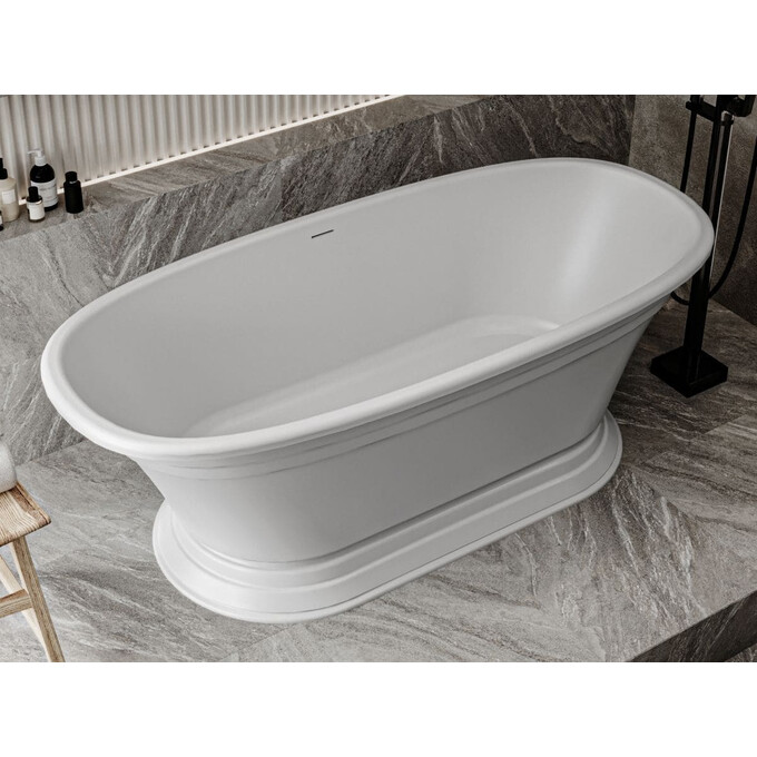 Мраморная ванна Miraggio Anastasia Miramarble 69125621 (175x80 см, отдельностоящая), Технология производства: Miramarble, Цвет производителя: белый глянец, фото 3