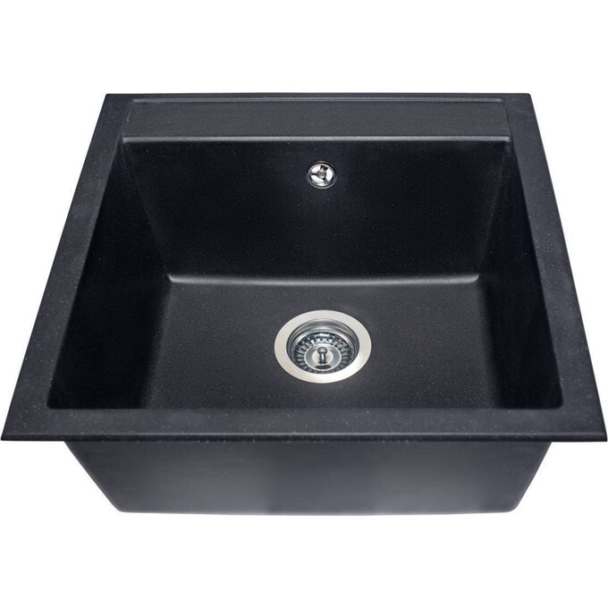 Мийка для кухні Miraggio Bodrum 510 Black Shine 0002245 (50x49, чорна, із сифоном), Доступні розміри: 51 x 50, Колір виробника: чорний, фото , изображение 6