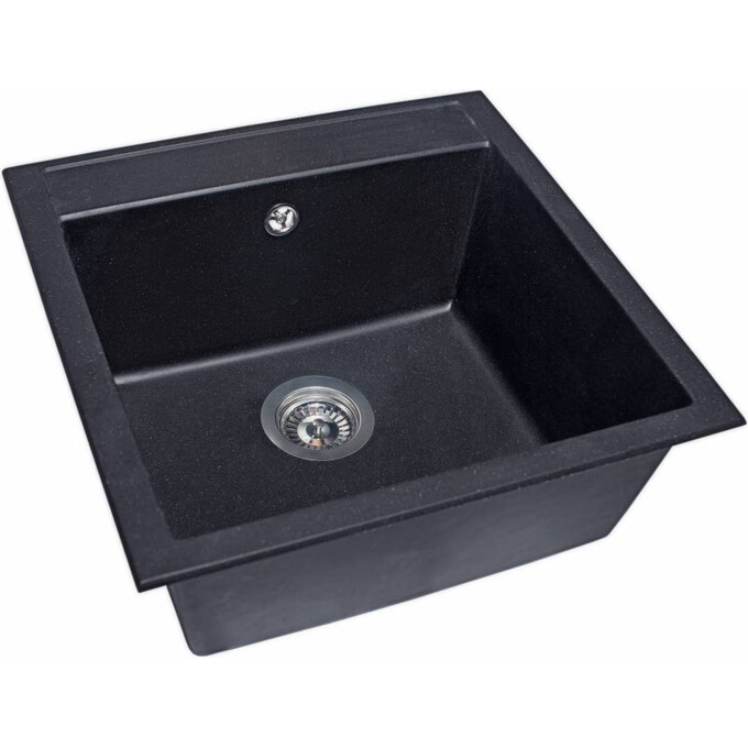 Мийка для кухні Miraggio Bodrum 510 Black Shine 0002245 (50x49, чорна, із сифоном), Доступні розміри: 51 x 50, Колір виробника: чорний, фото , изображение 5