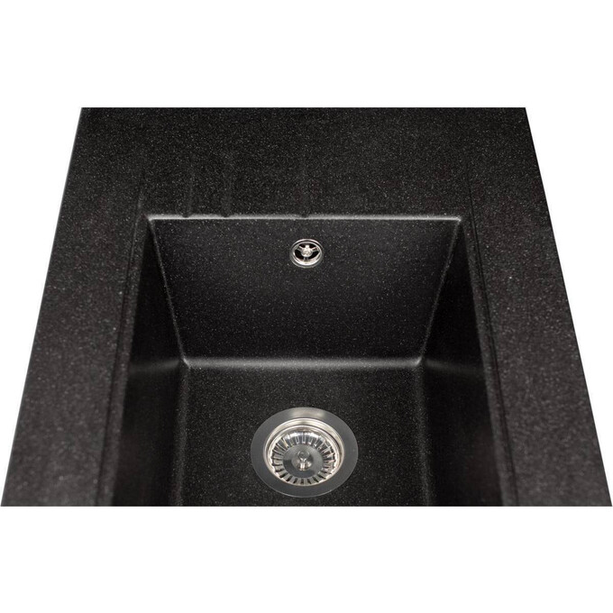 Мийка для кухні Miraggio Bodrum 650 Black Shine 0002300 (64x50, чорна, із сифоном), Доступні розміри: 65 x 50, Колір виробника: чорний, фото , изображение 6