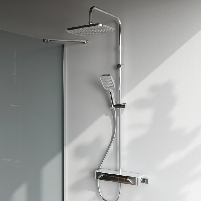 Душевая система с термостатом Am.Pm Func F078F300 (с полкой и изливом), Цвет производителя: хром, фото 2