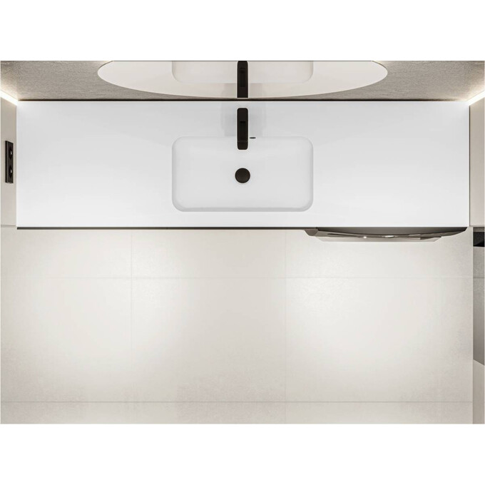 Умивальник-стільниця Miraggio Della 1800 Miramarble 69125566 (180x50 см, з крилом), Доступні розміри: 180 x 50, Технологія виробництва: Miramarble, Колір виробника: білий глянець, фото , изображение 4