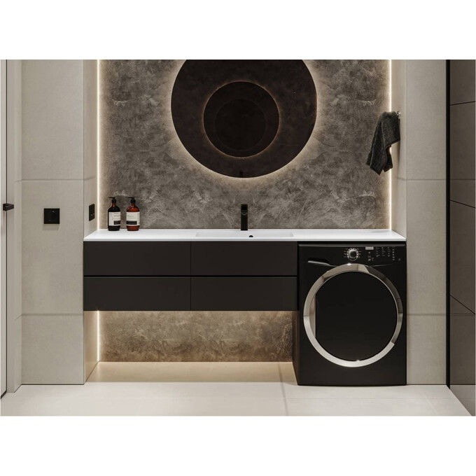 Умивальник-стільниця Miraggio Della 1800 Miramarble 69125566 (180x50 см, з крилом), Доступні розміри: 180 x 50, Технологія виробництва: Miramarble, Колір виробника: білий глянець, фото , изображение 3