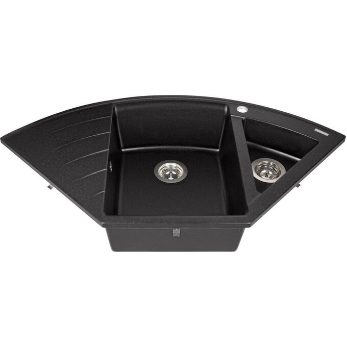 Мийка для кухні Miraggio Europe Black Shine 0002562 (110x57, чорна, із фруктівницею, із сифоном), Колір виробника: чорний, фото , изображение 2