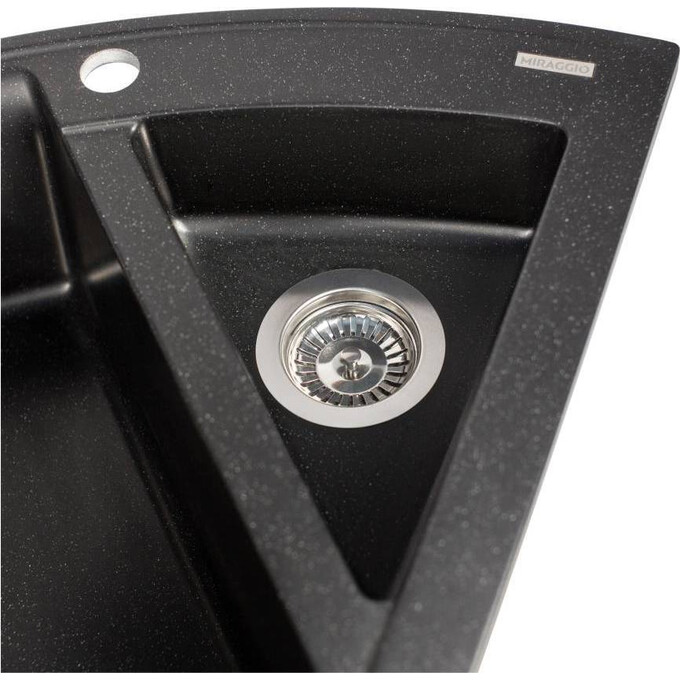 Мийка для кухні Miraggio Europe Black Shine 0002562 (110x57, чорна, із фруктівницею, із сифоном), Колір виробника: чорний, фото , изображение 5