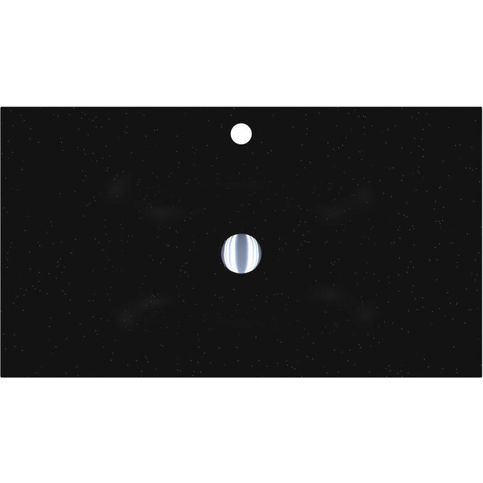 Раковина Miraggio Jessel 800 Mirastone Black Shine 0002602 (80x45 см, чорна, з крилом), Доступні розміри: 80 x 45, Технологія виробництва: Mirastone, Колір виробника: чорний, фото , изображение 3