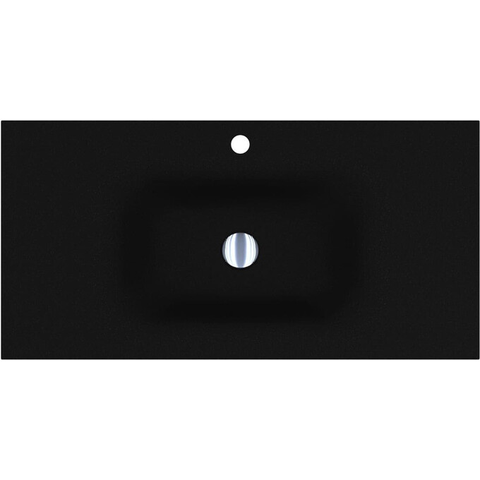 Раковина Miraggio Jessel 1000 Mirastone Black Shine 8813468 (100x45 см, черная, с крылом), Доступные размеры: 100 x 45, Технология производства: Mirastone, Цвет производителя: черный, фото 3