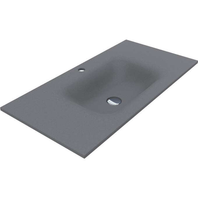 Раковина Miraggio Jessel 1000 Mirastone Grey 8813469 (100x45 см, сіра, з крилом), Доступні розміри: 100 x 45, Технологія виробництва: Mirastone, Колір виробника: сірий, фото 