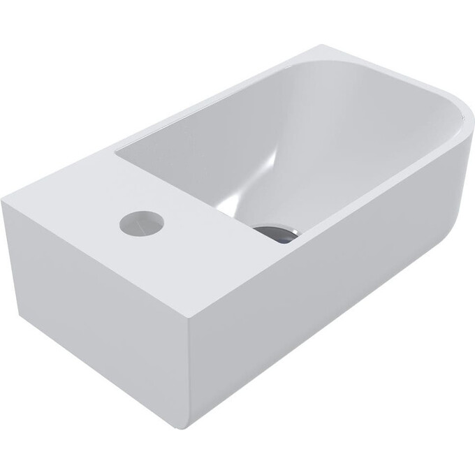 Раковина Miraggio Ko R Miramarble 69125610 (40x22 см, правая чаша), Доступные размеры: 40 x 22 R, Технология производства: Miramarble, Цвет производителя: белый глянец, фото 