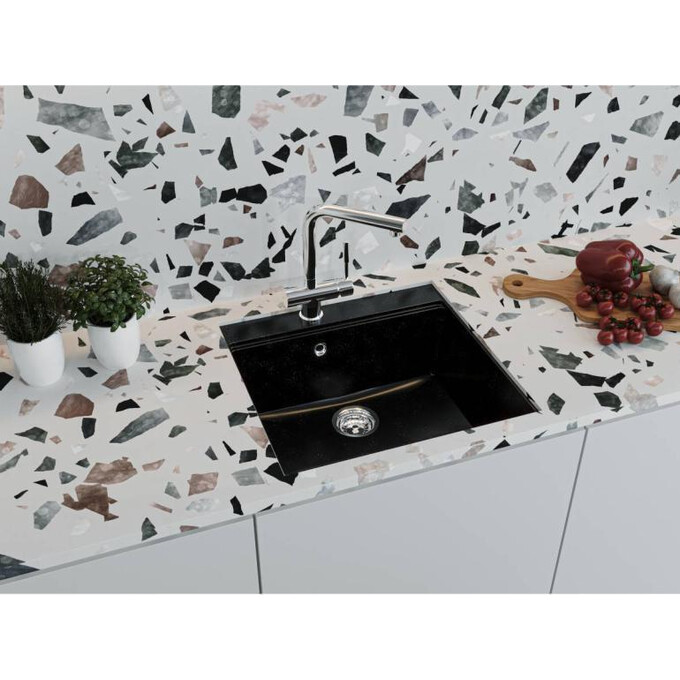 Мийка для кухні Miraggio Lagoon 540 Black Shine 0002244 (54x51 см, чорна, з сифоном), Доступні розміри: 54 x 51, Колір виробника: чорний, фото , изображение 3