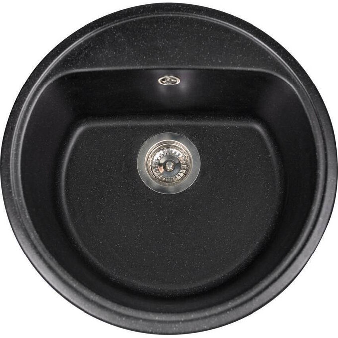 Мийка для кухні Miraggio Malibu Black Shine 0002258 (51x51 см, чорна, з сифоном), Колір виробника: чорний, фото 