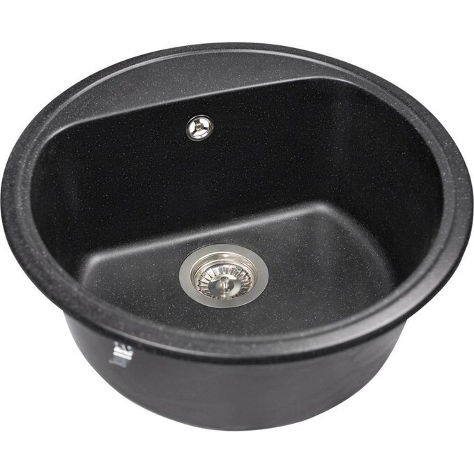 Мийка для кухні Miraggio Malibu Black Shine 0002258 (51x51 см, чорна, з сифоном), Колір виробника: чорний, фото , изображение 2