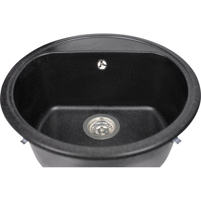 Мийка для кухні Miraggio Malibu Black Shine 0002258 (51x51 см, чорна, з сифоном), Колір виробника: чорний, фото , изображение 3