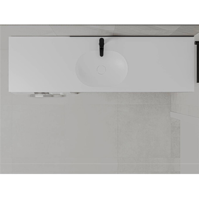 Умивальник-стільниця Miraggio New York 1850 Miramarble 69125563 (185x50 см, з крилом), Доступні розміри: 185 x 55, Технологія виробництва: Miramarble, Колір виробника: білий глянець, фото , изображение 5