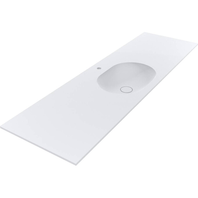 Умивальник-стільниця Miraggio New York 1850 Mirasoft 69125565 (185x50 см, білий матовий, з крилом), Доступні розміри: 185 x 55, Технологія виробництва: Mirasoft Technology, Колір виробника: білий матовий, фото 