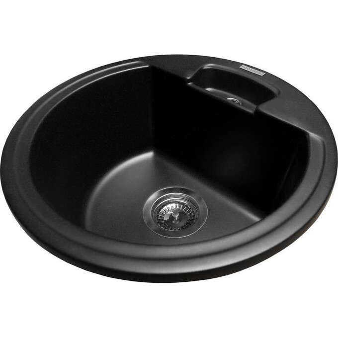 Мийка для кухні Miraggio Valencia Black Shine 0002424 (44x44 см, чорна, з сифоном), Колір виробника: чорний, фото , изображение 5