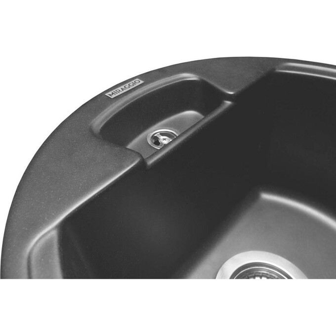 Мийка для кухні Miraggio Valencia Black Shine 0002424 (44x44 см, чорна, з сифоном), Колір виробника: чорний, фото , изображение 9