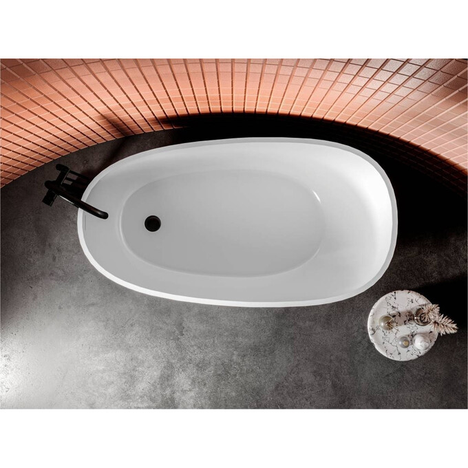 Мраморная ванна Miraggio Valeria Miramarble 69125547 (140x74 см, отдельностоящая), Технология производства: Miramarble, Цвет производителя: белый глянец, фото 5