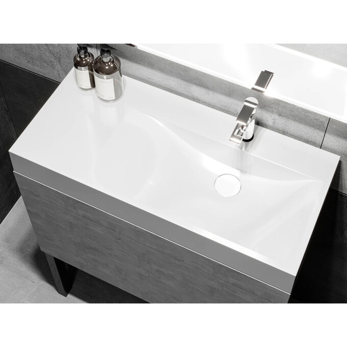 Умывальник Miraggio Viola 1000 R Miramarble 8813427 (100x46 см, с крылом), Доступные размеры: 100 x 46 R, Технология производства: Miramarble, Цвет производителя: белый глянец, фото 4