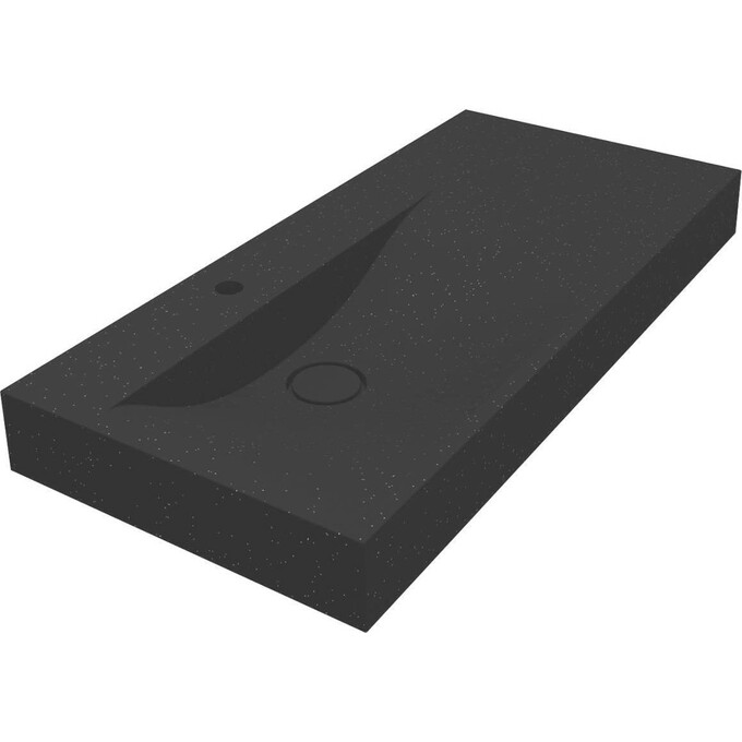 Раковина Miraggio Viola 1000 L Mirastone Black Shine 8813479 (100x46 см, чорна, з крилом), Доступні розміри: 100 x 46 L, Технологія виробництва: Mirastone, Колір виробника: чорний, фото 