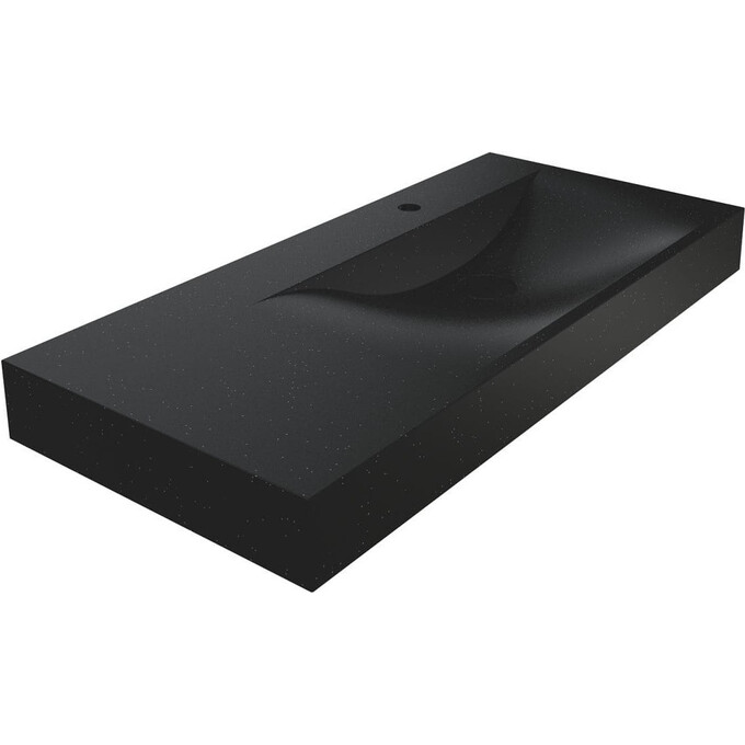 Умывальник Miraggio Viola 1000 R Mirastone Black Shine 8813480 (100x46 см, черный, с крылом), Доступные размеры: 100 x 46 R, Технология производства: Mirastone, Цвет производителя: черный, фото 