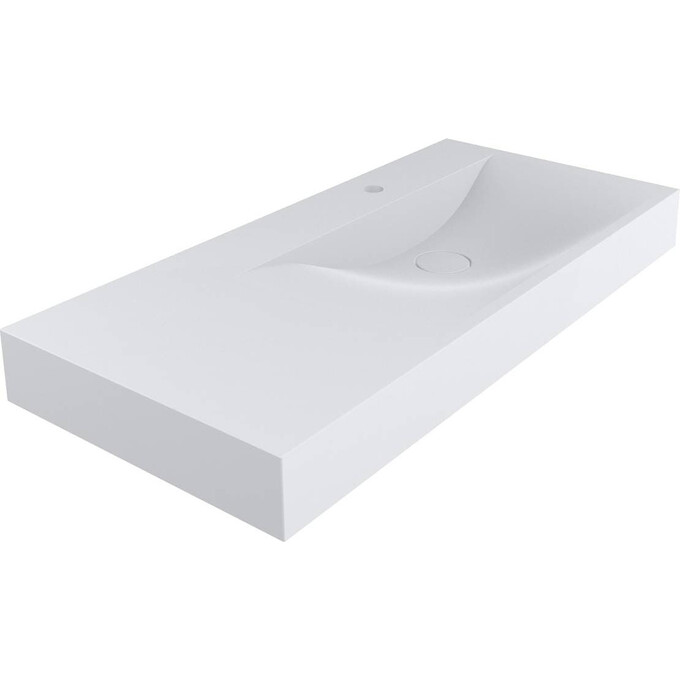 Умивальник Miraggio Viola 1000 R Miramarble Matt 8813428 (100x46 см, білий матовий, з крилом), Доступні розміри: 100 x 46 R, Технологія виробництва: Miramarble Matt, Колір виробника: білий матовий, фото 