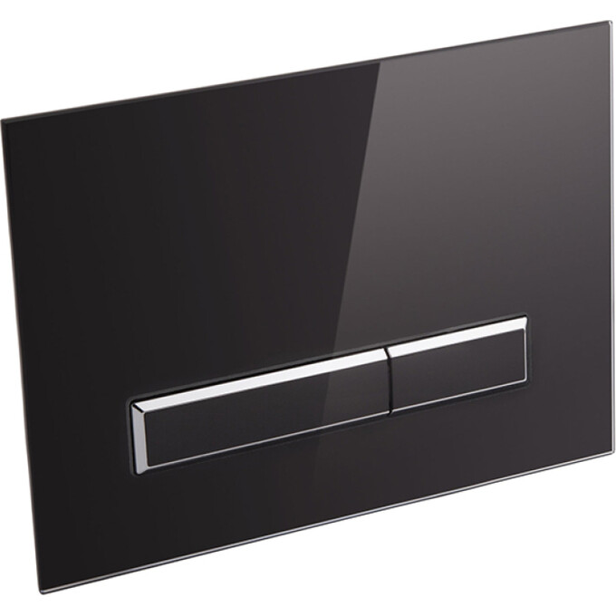 Змивна клавіша Qtap Nest Black glass QT0111V1107GB (чорна), фото , изображение 2