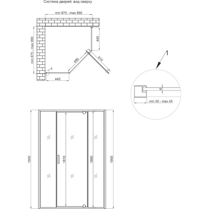Душевая кабина Qtap Leo CRM10995-AC6 (LEOCRM10995AC6, 90x90 см, стекло прозрачное, профиль хром), фото 8