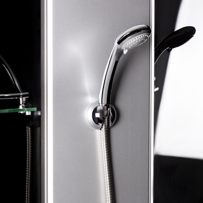 Душевой гидробокс с поддоном Lidz Tani SB90x90.SAT.LOW.GR (LTSB9090SATLOWGR, 90x90 см, стекло тонированное, профиль сатин), фото 5