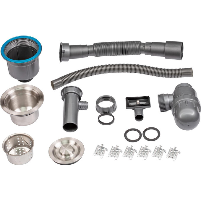 Мийка для кухні Lidz Handmade H5050 Brush (LDH5050BRU35375, 50x50 см, брашована, 3.0/0.8 мм, з сифоном та дозатором), фото , изображение 8