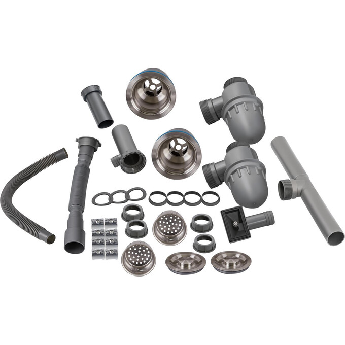 Мийка для кухні Lidz Handmade H7843 Brush (LDH7843BRU35387, 78x43 см, брашована, 3.0/0.8 мм, з сифоном та дозатором), фото , изображение 8