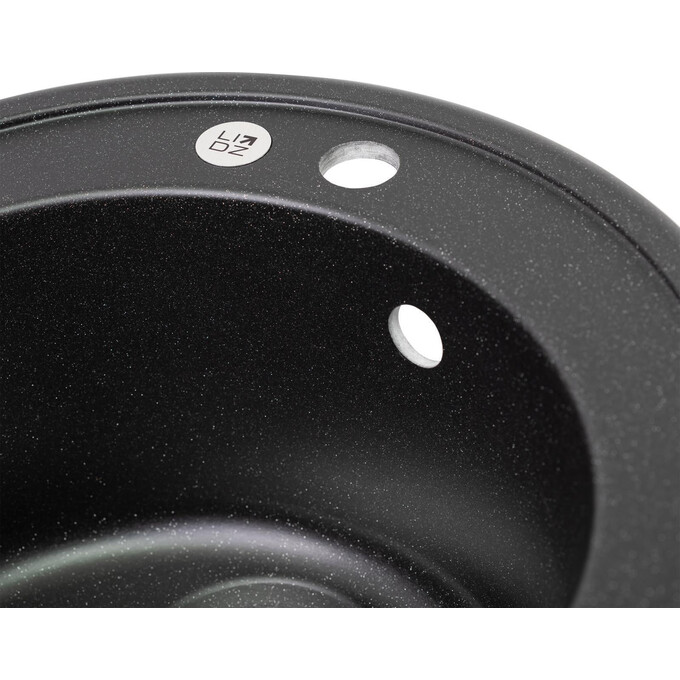 Мойка для кухни Lidz BLM-14 (LIDZBLM14D510200, 50.5x50.5 см, черная, с сифоном), фото 4