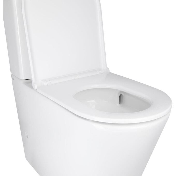 Безободковый унитаз-компакт Qtap Scorpio Ultra Quiet QT14222125AUQW (воронкообразный, с сиденьем), фото 2