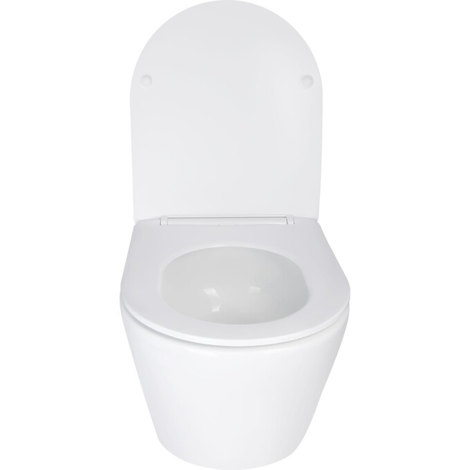 Безободковый подвесной унитаз Qtap Swan Ultra Quiet QT16335179W (воронкообразный, с сиденьем), фото 3