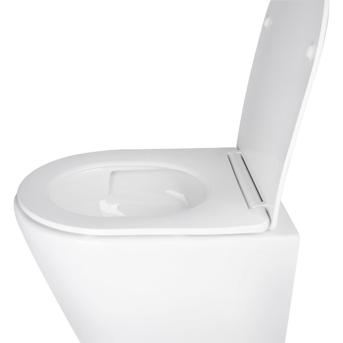 Безободковый подвесной унитаз Qtap Swan Ultra Quiet QT16335179W (воронкообразный, с сиденьем), фото 5