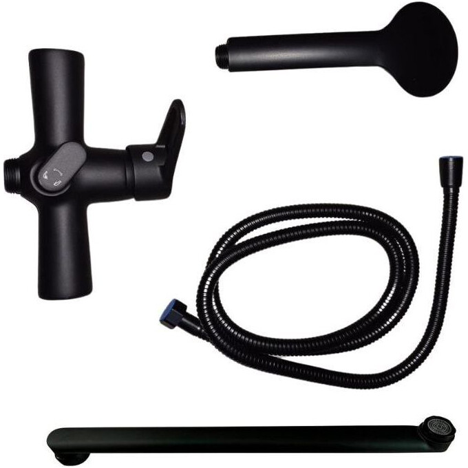 Смеситель для ванны Lidz Nicole 005 Black (LDNIC005BLA45183 , черный, с лейкой и шлангом), фото 6