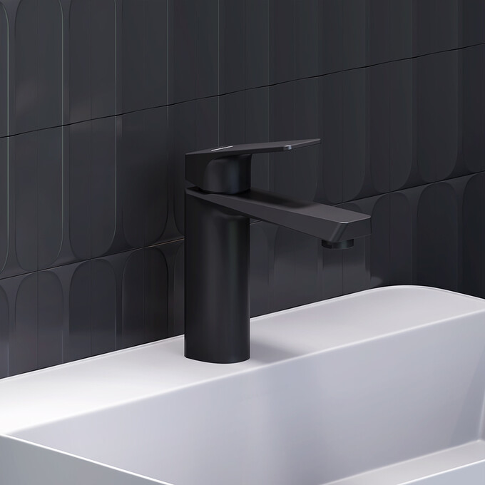 Смеситель для умывальника Damixa Merkur 400210300 (черный матовый), Цвет производителя: черный матовый, фото 2