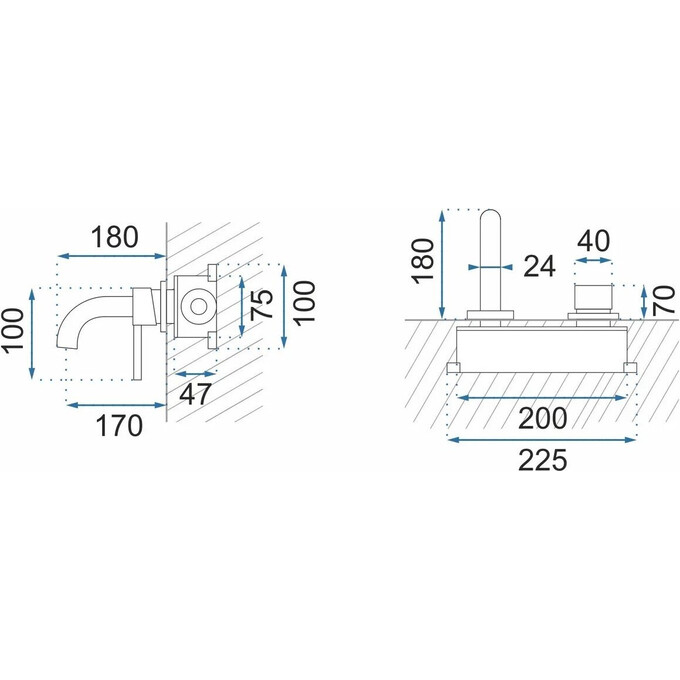 Змішувач прихованого монтажу для умивальника Rea Owen Black+Box REA-B5332 (чорний матовий, внутрішня частина в комплекті), Колір виробника: чорний матовий, фото , изображение 6