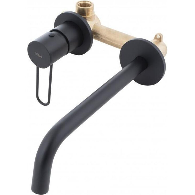 Змішувач прихованого монтажу для умивальника Yoka Reni Black BU.RENI-BLK (чорний матовий, внутрішня частина в комплекті), фото 