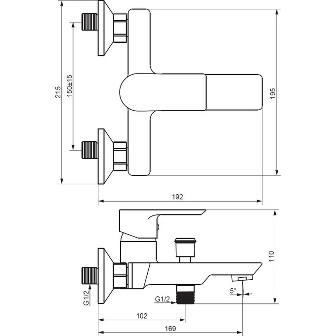 Змішувач для ванни Damixa Apollo 471000001, Колір виробника: хром, фото , изображение 7