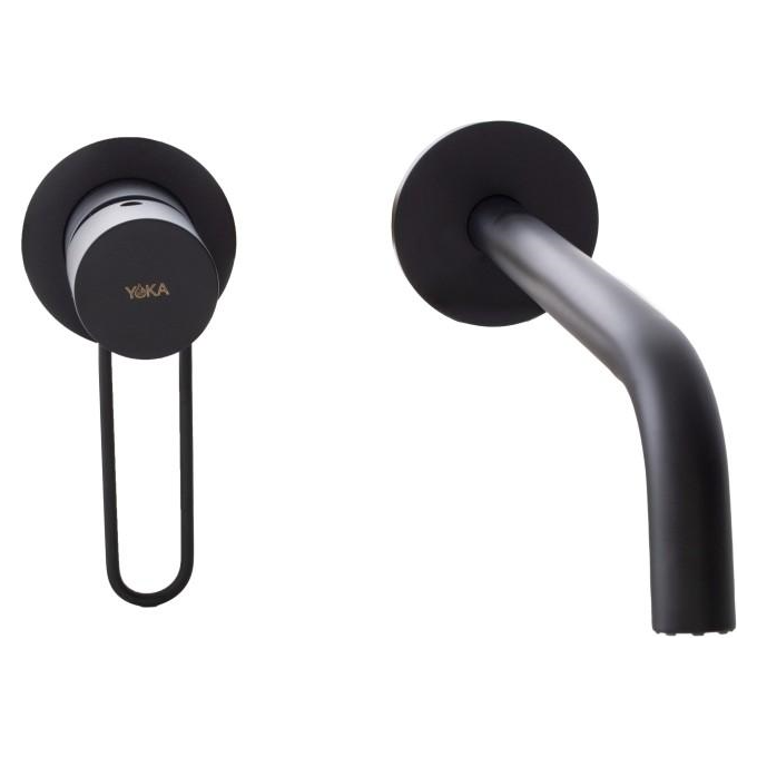 Змішувач прихованого монтажу для умивальника Yoka Reni Black BU.RENI-BLK (чорний матовий, внутрішня частина в комплекті), фото , изображение 4