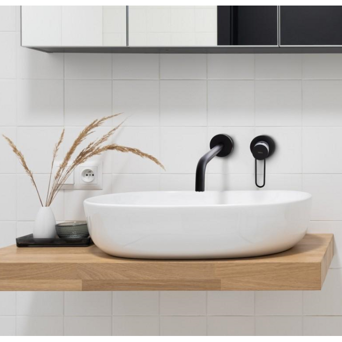 Змішувач прихованого монтажу для умивальника Yoka Reni Black BU.RENI-BLK (чорний матовий, внутрішня частина в комплекті), фото , изображение 3