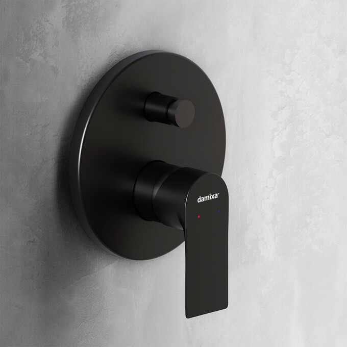 Смеситель скрытого монтажа для ванны Damixa Apollo 477100300 (черный, внутренняя часть в комплекте), Цвет производителя: черный матовый, фото 3