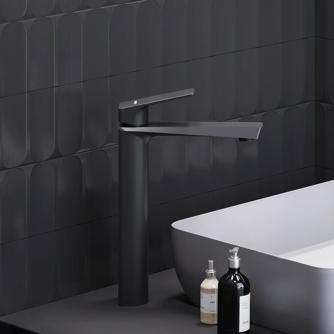 Смеситель для умывальника Damixa Merkur 400250300 (черный матовый, высокий), Цвет производителя: черный матовый, фото 3