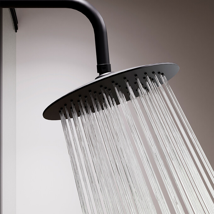 Душевая система Damixa Scandinavian Pure 936780300 (черная матовая, с полкой), Цвет производителя: черный матовый, фото 6