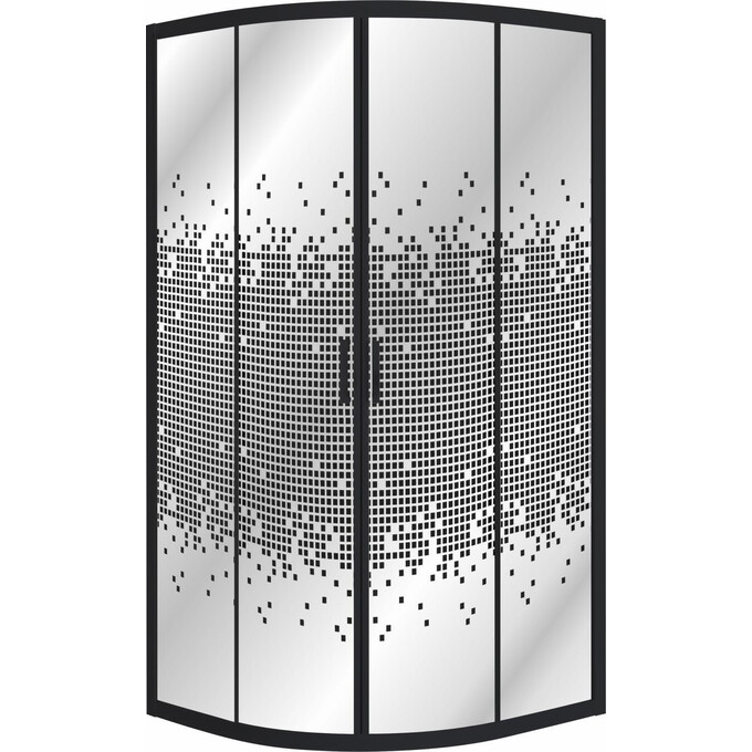 Душевая кабина Eger Tisza BN 599-021BN (90x90 см, стекло с рисунком, профиль черный матовый, с поддоном), фото 