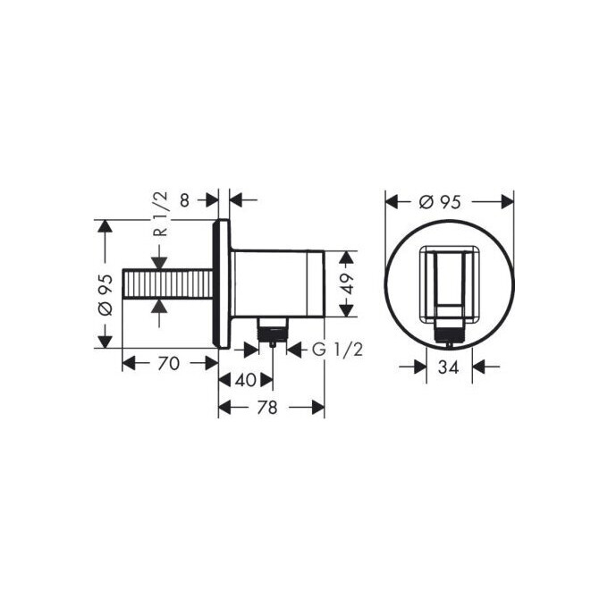 Подключение для душевого шланга Hansgrohe Fixfit Porter S Chrome 26888000 (с держателем), Цвет производителя: хром, фото 2