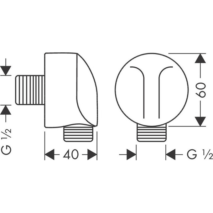 Подключение для душевого шланга Hansgrohe Fixfit E Gold 27454990 (золотое), Цвет производителя: золото, фото 2